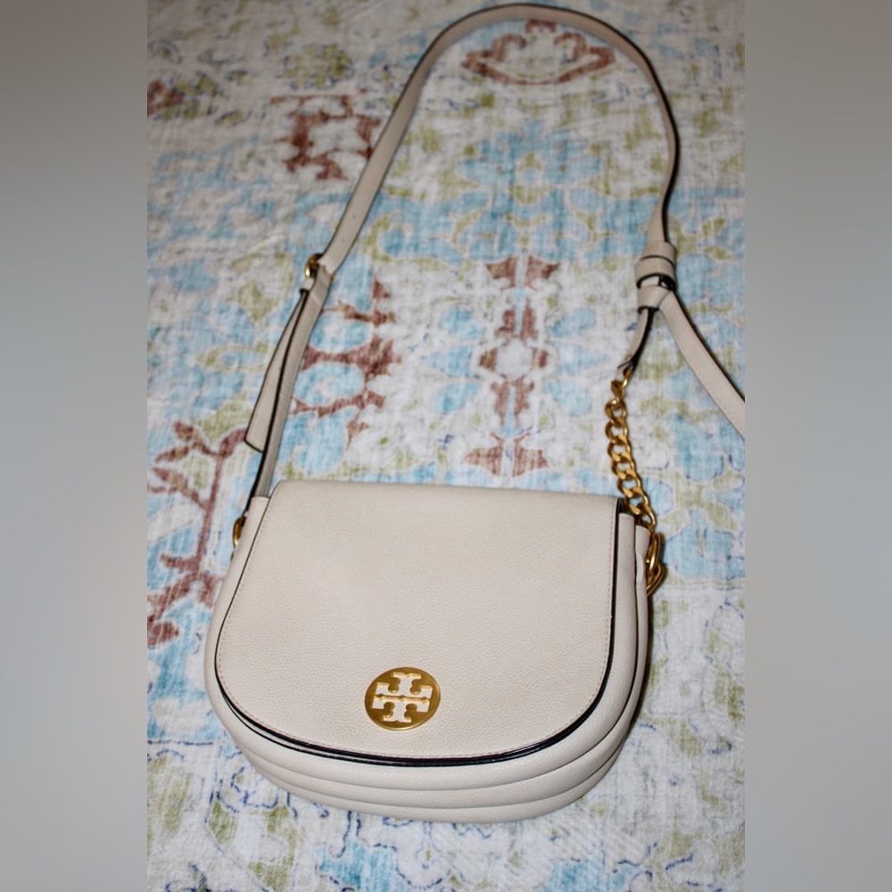 Tory Burch Everly Leather Flap Saddle Crossbody Bag